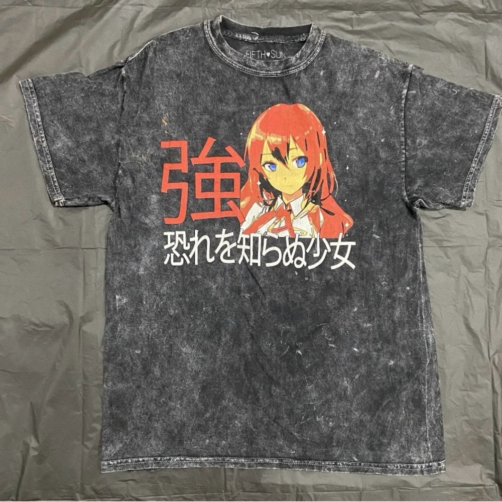 Fifth Sun Charcoal Graphic Tee Anime